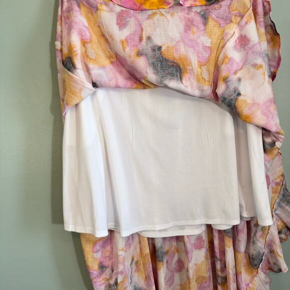 Torrid Skirt Set Womens Size 2 Pink Floral Print Tie Dye Crop Off Shoulder NWT - Picture 16 of 16